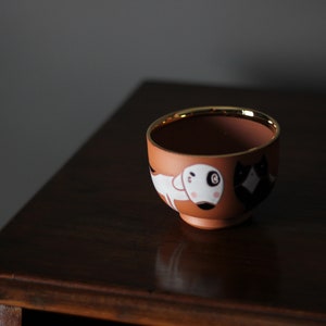 Cat & Dog Terracotta Cup Animal Matcha Bowl 6 oz Coffee Cup Chawan Latte and Cappucino Cup Gift for Coffee Lover person image 5