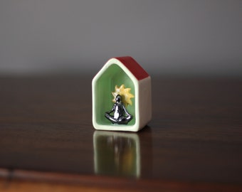 Meditation House - Yoga House - Spiritual House - Yoga Lover Gift - Miniature House - Tiny House - Handmade Ceramic House