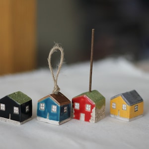 Set of 4 Nordic Ceramic Houses - Norway House - Iceland House - Faroe Ceramic House - Greenland House
