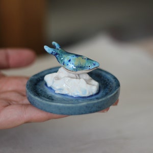 Ceramic Whale Incense Holder Cute Incense Burner Handmade Incense Holder Incense Stick Burner Incense Stick Holder. Incense Dish image 2