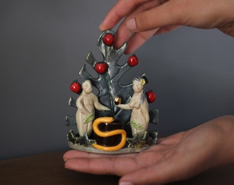 Adam & Eve Incense Holder - Miniature Ceramic - Incense Burner - Palo Santo Holder - Candle Holder