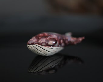 Ceramic Whale - Nordic Whale - Icelandic Whale - Faroe Islands Whale - Whale Sculpture - Red Whale