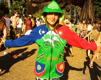 Albert Hofmann LSD Jacket – Bicycle Day UV Hoody with Embroidery, Blacklight Active & Handmade