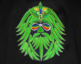 Medical Cannabis T-Shirt hippie weed goa tshirt psychedelic goa trance THC spirit marihuana healing hemp embroidery shirt