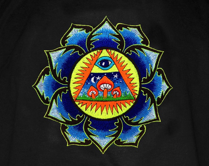 Illuminati Mushrooms T-Shirt allseeing psilo eye psychedelic no print goa t-shirt