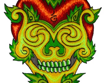 Forest spirit embroidery patch UV blacklight active art for sew on