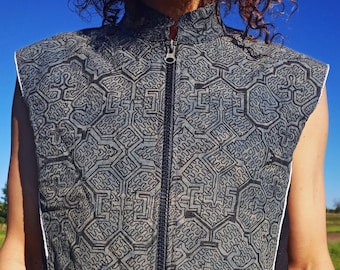 Ayahuasca Jacket - handmade in your size on order - with secret zip lock inside pocket Goa Trance Psychedelic DMT icaro peru shaman yage