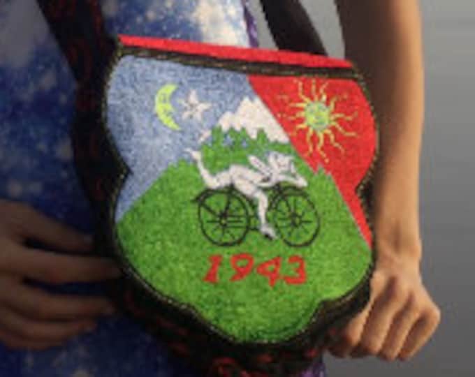 Albert Hofmann Shoulderbag psychedelic Bicycleday bag Goa trance embroidery LSD handbag