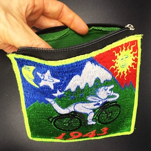 Bicycle Day Bag Albert Hofmann 1943 LSD Patch Psychedelic Hippie Timothy Leary with zip lock storagebag Bicycleday image 1