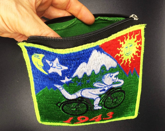 Bicycle Day Bag Albert Hofmann 1943 LSD Patch Psychedelic Hippie Timothy Leary with zip lock storagebag Bicycleday