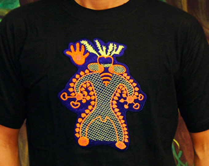 Tassili Mushroom Shaman T-Shirt allseeing psilo eye psychedelic no print goa t-shirt