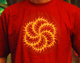 Big Milk Hill crop circle T-Shirt rainbow mandala blacklight handmade embroidery no print goa t-shirt