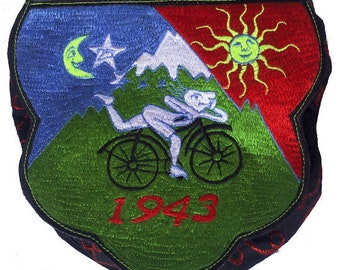 LSD Shoulderbag psychedelic Bicycleday bag goa trance embroidery LSD vintage artwork Timothy Leary handbag