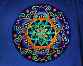 fractal Seed of Life shirt crop circle - sacred geometry flower of life drunvalo melchizedek handmade - choose any colour and size