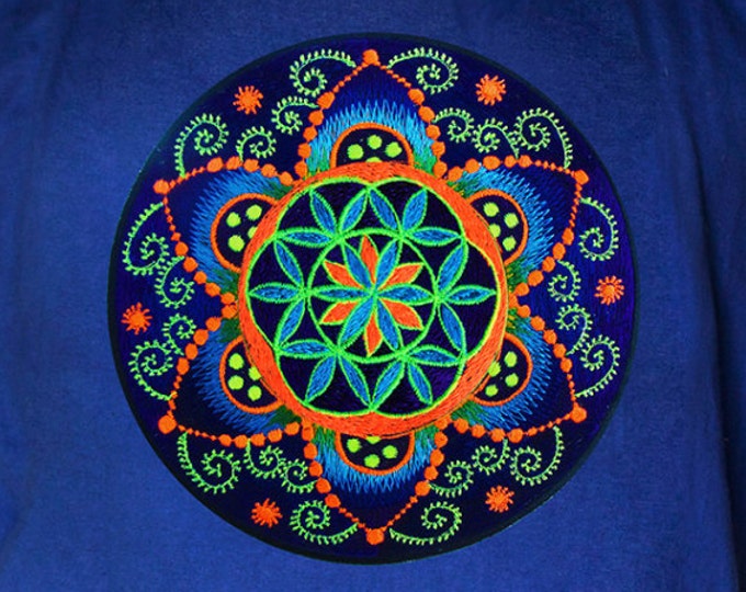 fractal Seed of Life shirt crop circle - sacred geometry flower of life drunvalo melchizedek handmade - choose any colour and size