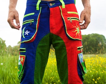 Bicycle Day LSD long Pants - 9 pockets with 4 zip locks - cult Albert Hofmann vintage - any size available handmade after order