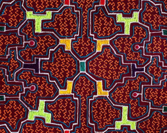 XXL Ayahuasca DMT vision embroidery Shipibo Conibo artwork