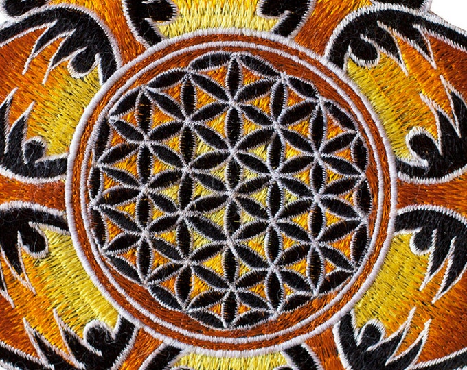 Golden Flower of Life mandala holy geometry patch sacred art healing yantra Drunvalo Melchizedek