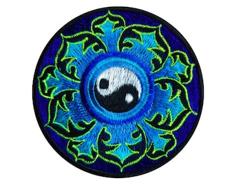 Ying Yang Small Patch taoism balance peace symbol with mandala