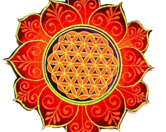 Blacklight Flower of Life patch holy geometry sacred geometry yantra