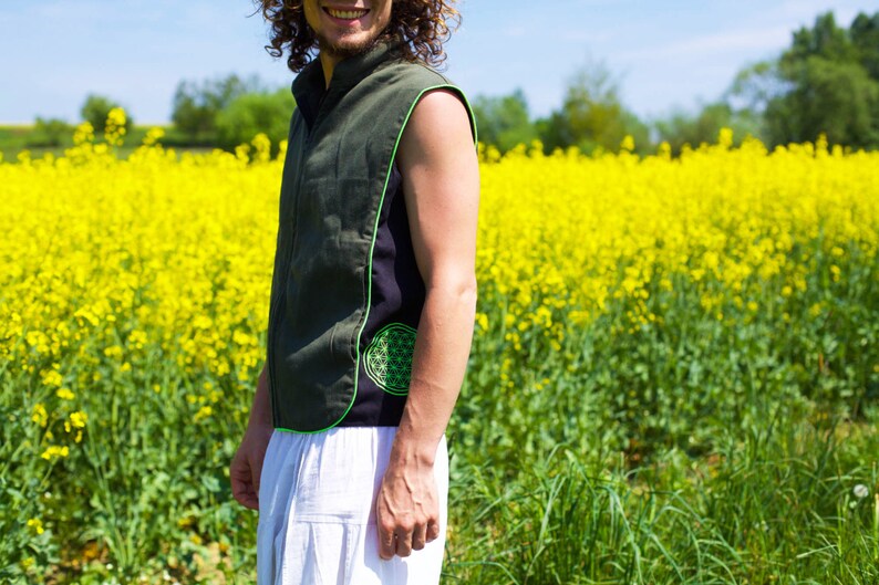 Design your jacket in any colours rainbow fractal attributes handmade in your size crop circle blacklight active 1 zip lock inside pocket