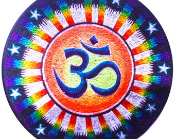 Spiritual AUM Rainbow Sun Patch starseed blacklight glowing embroidery