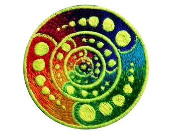 attributes crop circle medium patch - alien art - blacklight - glowing colours - free energy machine design