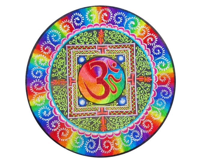 Rainbow AUM Mandala Patch