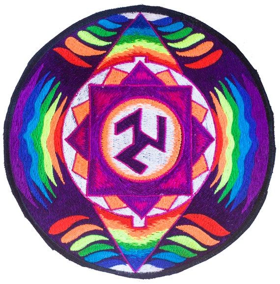 Handmade Rainbow Om Mandala Embroidered Patches Handmade Rainbow Om Mandala Embroidered Patches