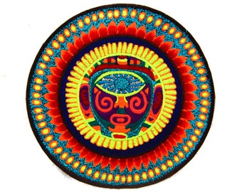 Sun Ra Patch Psychedelic Glitter Consciousness Oneness Eye Embroidery Patch Psytrance Goatrance Blacklight Glowing Art