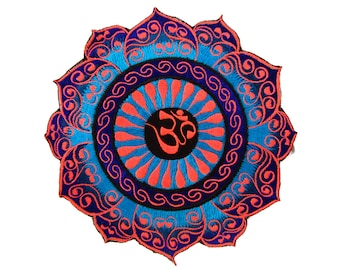Pink blue AUM celtic mandala patch