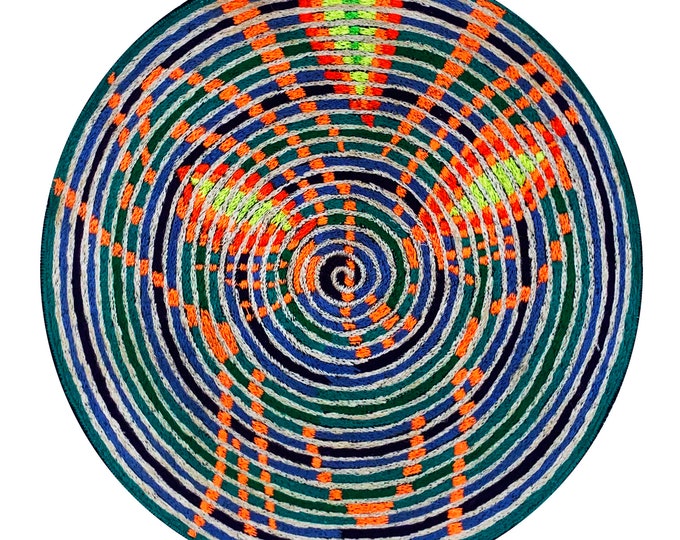 Alien crop circle embroidery art mandala ufo seti mystery blacklight glowing UV cropcircle patch goa trance psychedelic Galactic Command