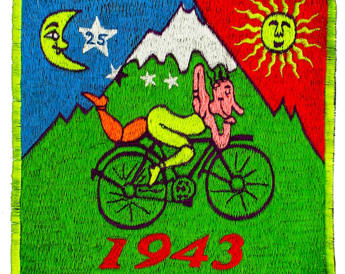 Psychedelic Bicycle Day Albert Hofmann LSD embroidery Patch Hippie Timothy Leary Consciousness expansion Psytrance Goatrance Therapy Healing