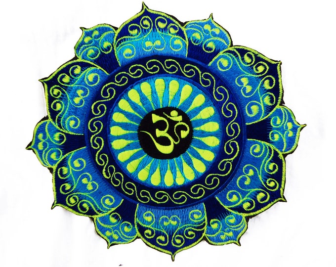 Blue Aum celtic mandala patch