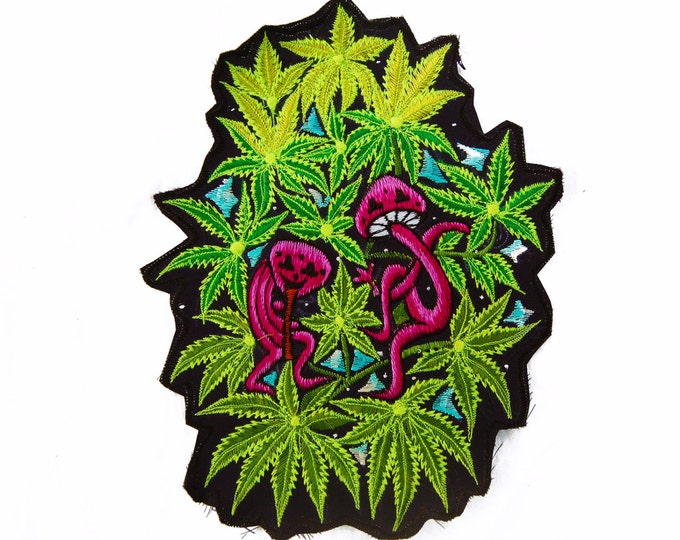 Dancing Mushrooms Patch Weed Cannabis Marihauna