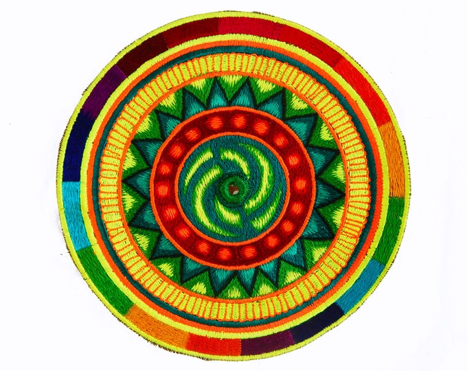 Spiral Mandala Huichol Artwork Patch