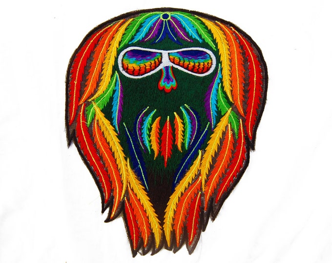 Rainbow Rasta Patch Weed Leaves