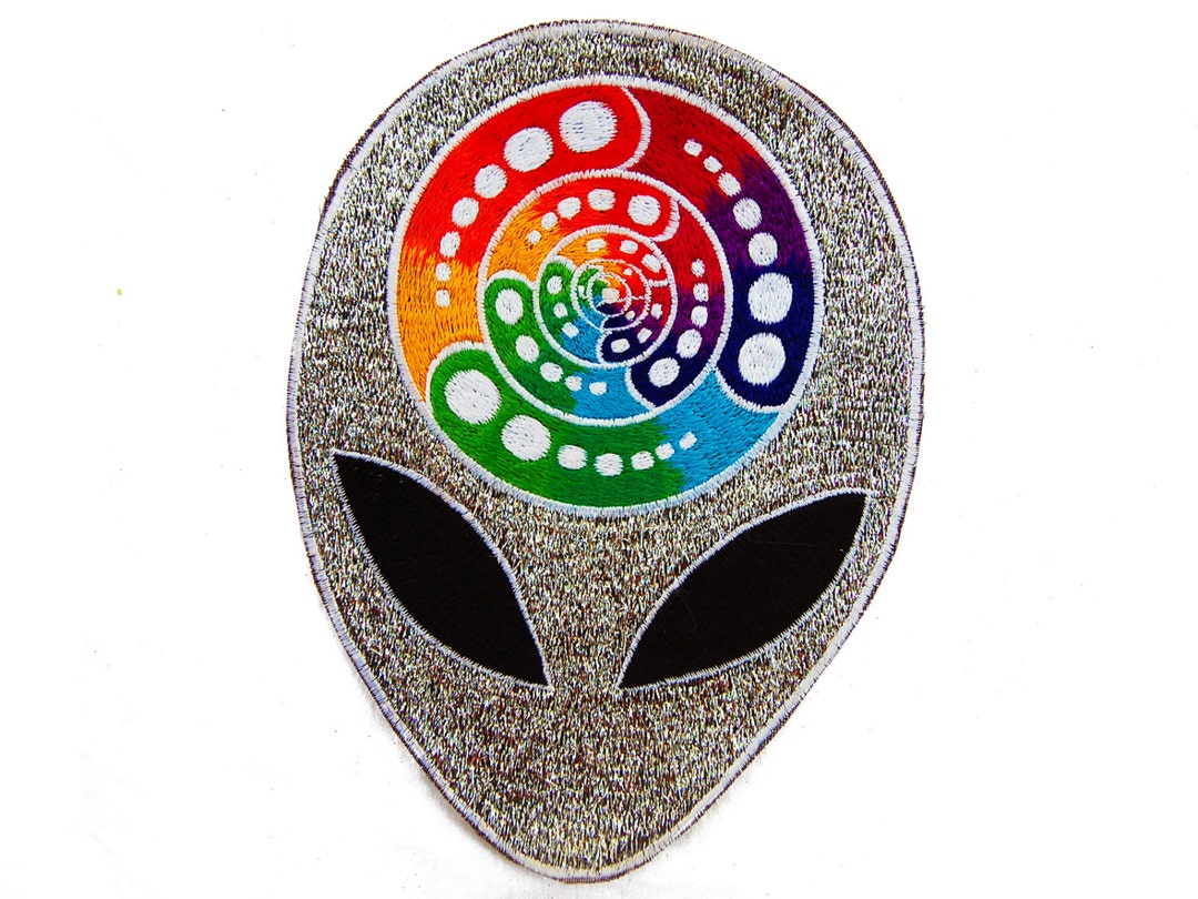 Silver Shining Alien Crop Circle Embroidery Patch Attributes Free ...