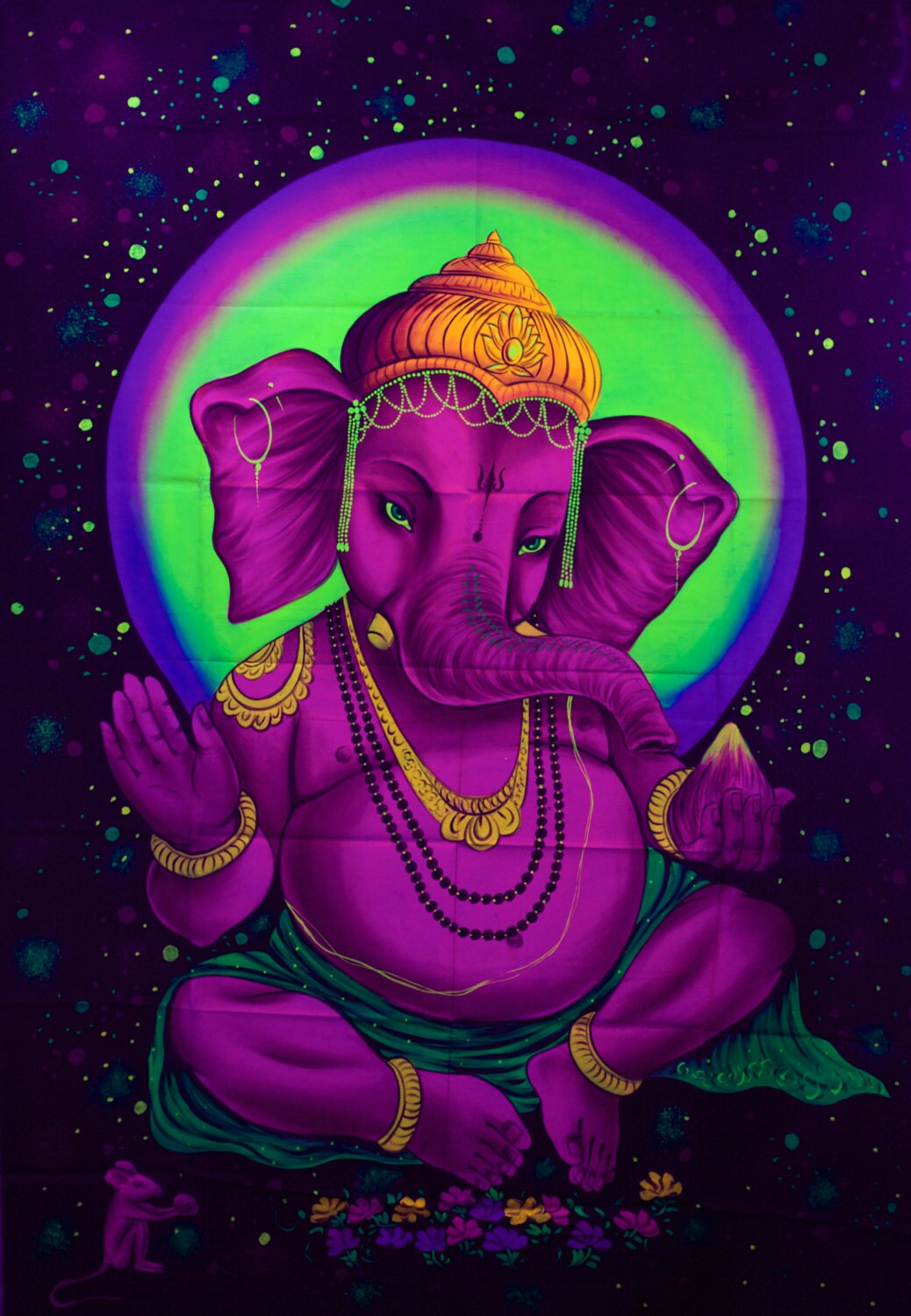 Ganesha UV Painting - handmade on order blacklight active psychedelic multiple sizes Ganesha UV Painting - handmade on order blacklight active psychedelic multiple sizes