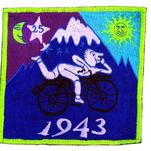 Blå cykeldagslapp | Albert Hofmann LSD-tripp, Blacklight-reaktiv