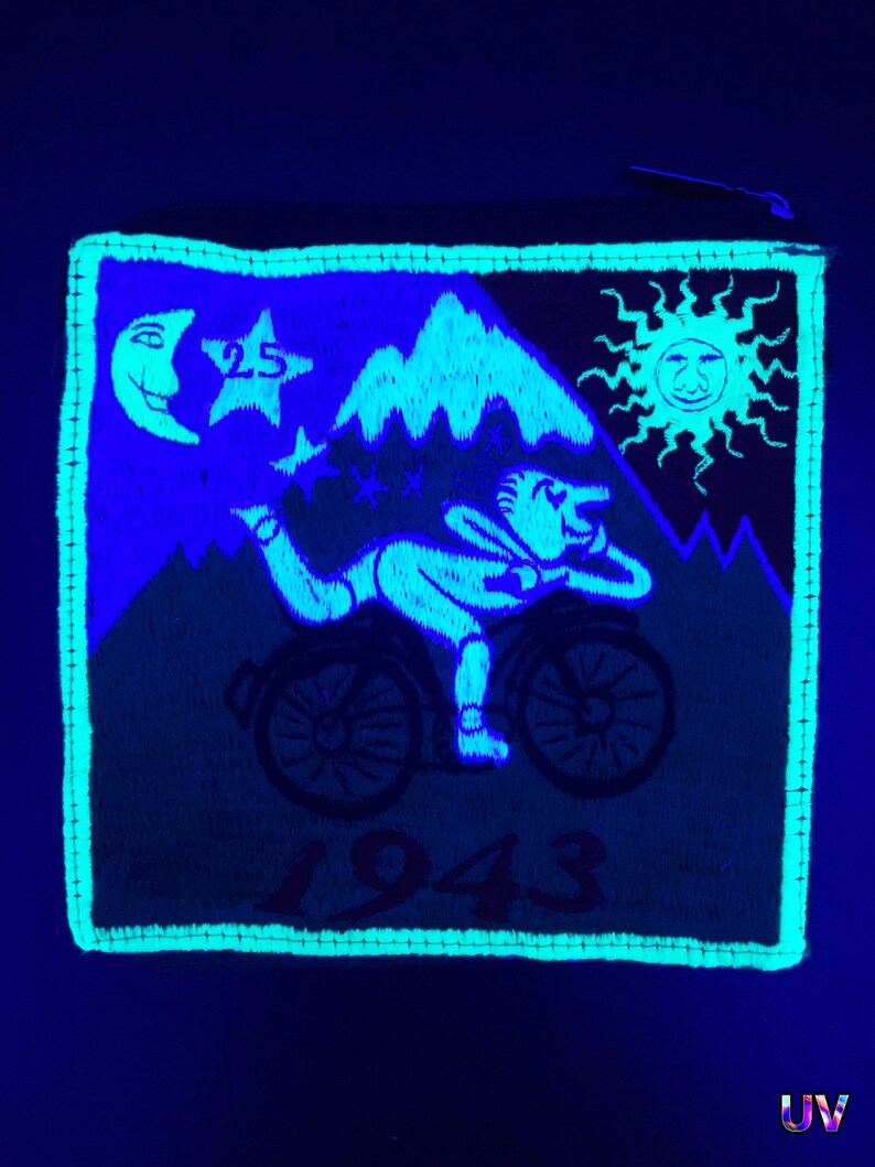 Bicycle Day Bag Albert Hofmann 1943 LSD Patch Psychedelic Hippie Timothy Leary with zip lock storagebag Bicycleday image 4