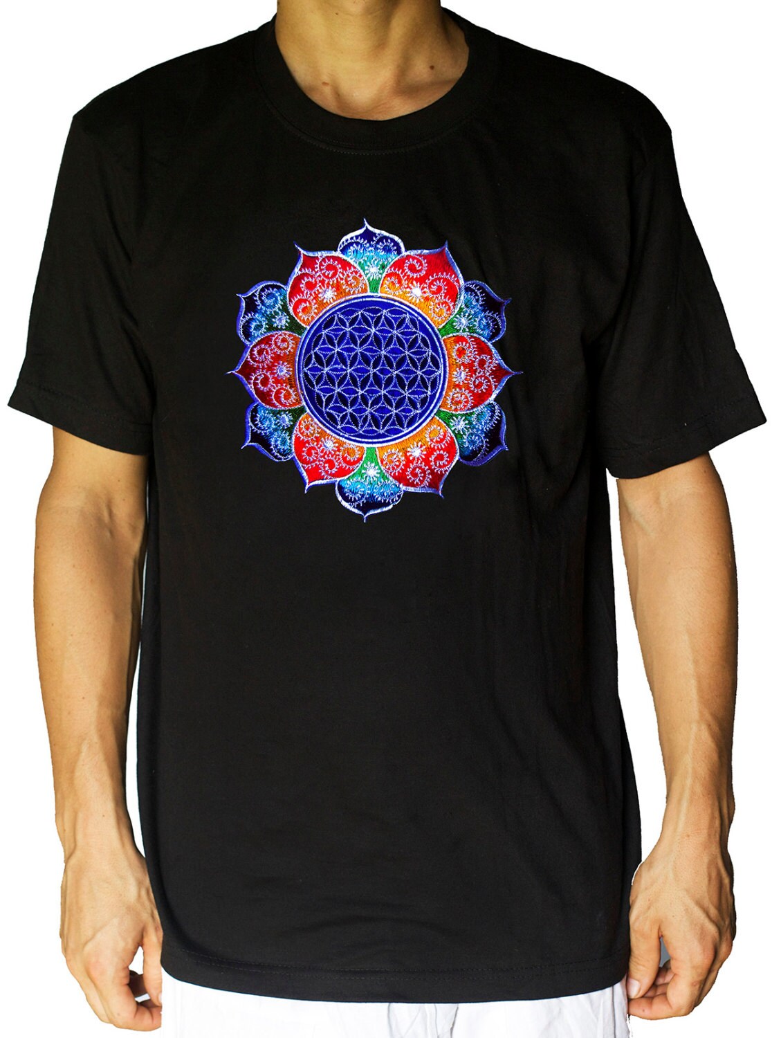 Egyptian Sacred Geometry Psychedelic T-Shirt Flower Of Life