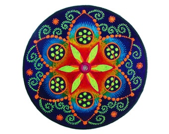 fractal flower of life crop circle torino sacred geometry caleidoscope mirror goa UV blacklight patch