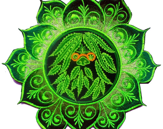 Hippie mandala patch flower marihuana cannabis ganja THC spirit