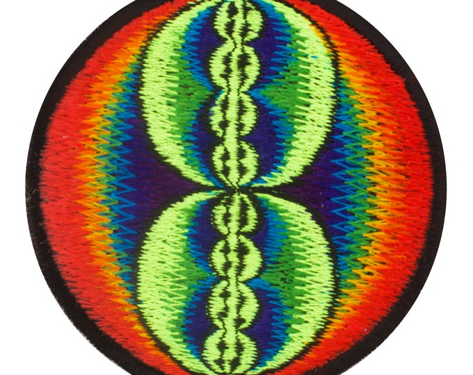 Rainbow Infinity Fractal crop circle patch blacklight embroidery for sew on handcrafted item cropcircle alien art