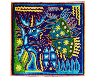 Peyote Spirit Shaman - original indigene mexican Huichol artwork