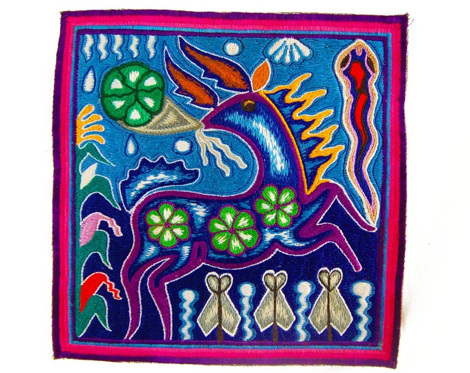 Huichol Deer Artwork Spirit of Peyote Hikuri