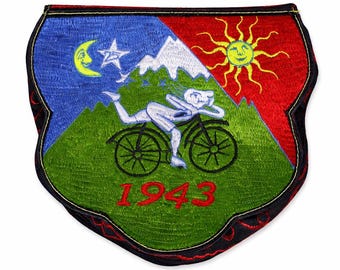 Albert Hofmann Shoulderbag psychedelic Bicycleday bag Goa trance embroidery LSD handbag