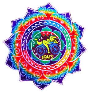 Hofmann LSD Mandala Cykeldag Blacklight Rainbow Patch 1943 Psykedelisk Fraktal Syra Tripp Goa Hippie Visionär Medicin Gudomlig Healing