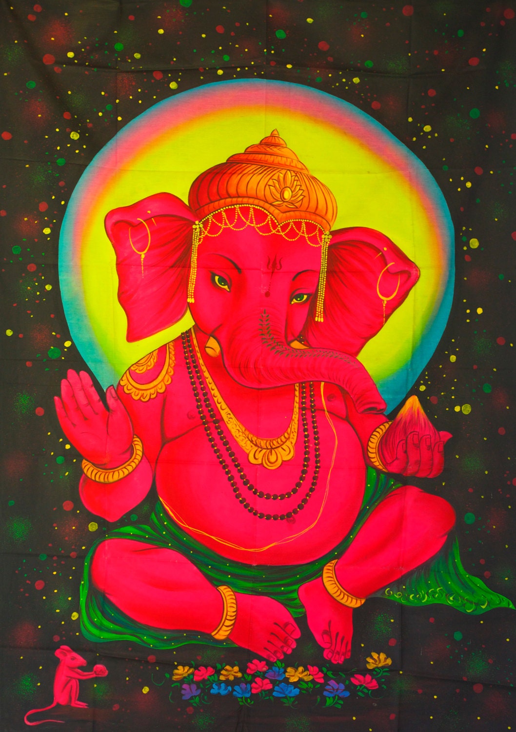 Ganesha UV Painting - handmade on order blacklight active psychedelic multiple sizes Ganesha UV Painting - handmade on order blacklight active psychedelic multiple sizes
